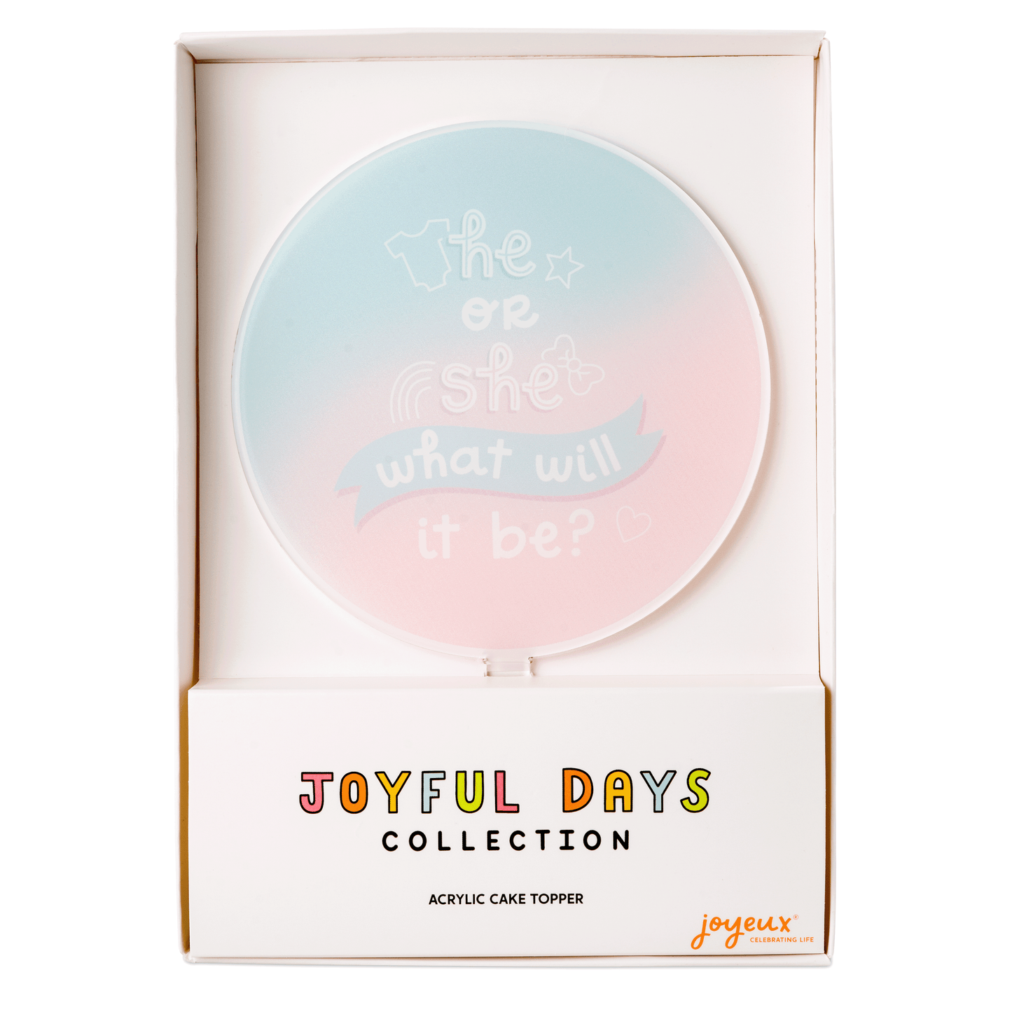 He or She Acrylic Cake Topper