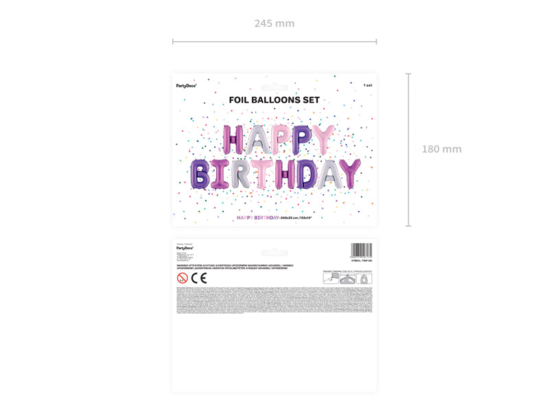Happy Birthday Pastel Foil Balloons