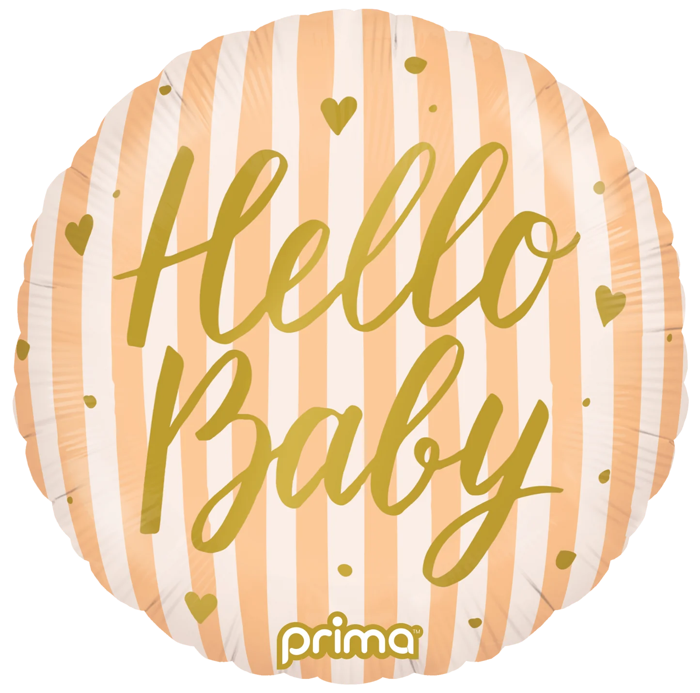 18” Round Hello Baby Peach Stripes