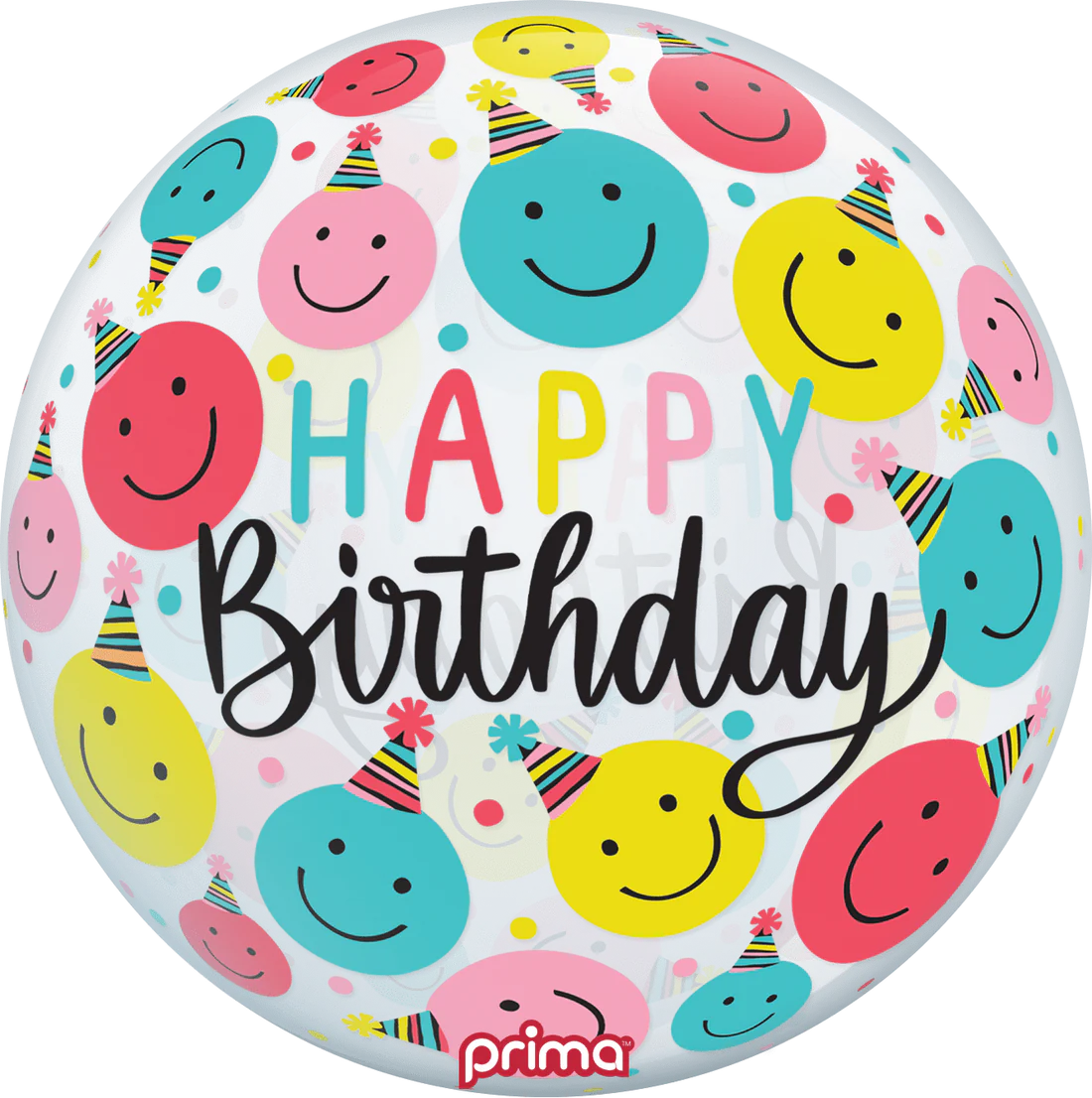 20” Smiley Party Hats Birthday Sphere