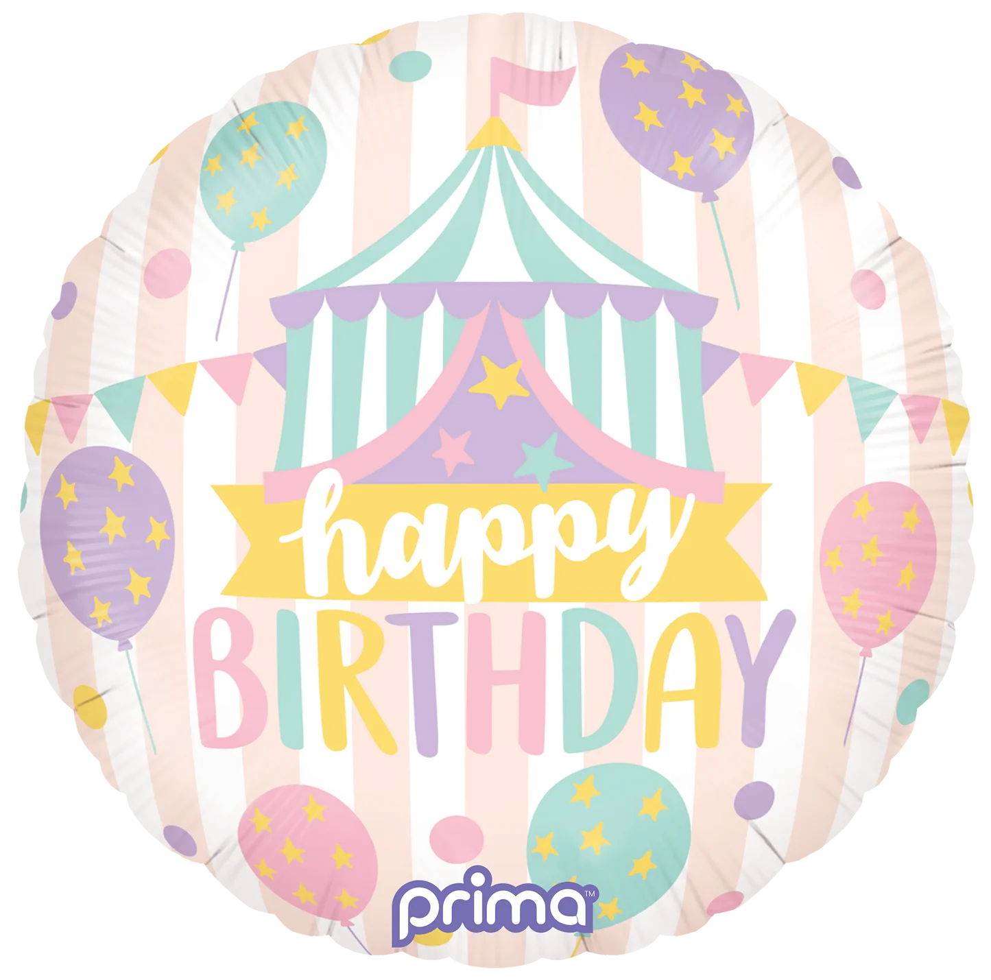 18” Round Birthday Pastel Circus