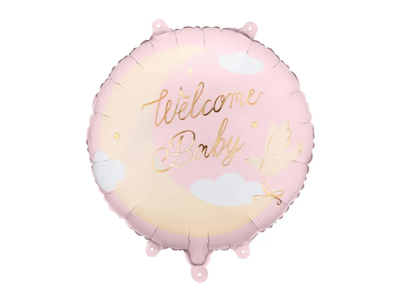 Foil Balloon Tablet Welcome Baby Light Pink (35X35CM)