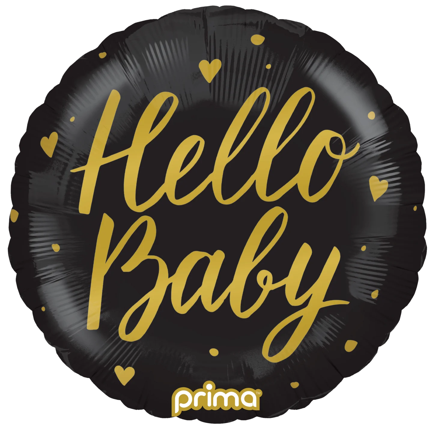 18” Round Hello Baby Black