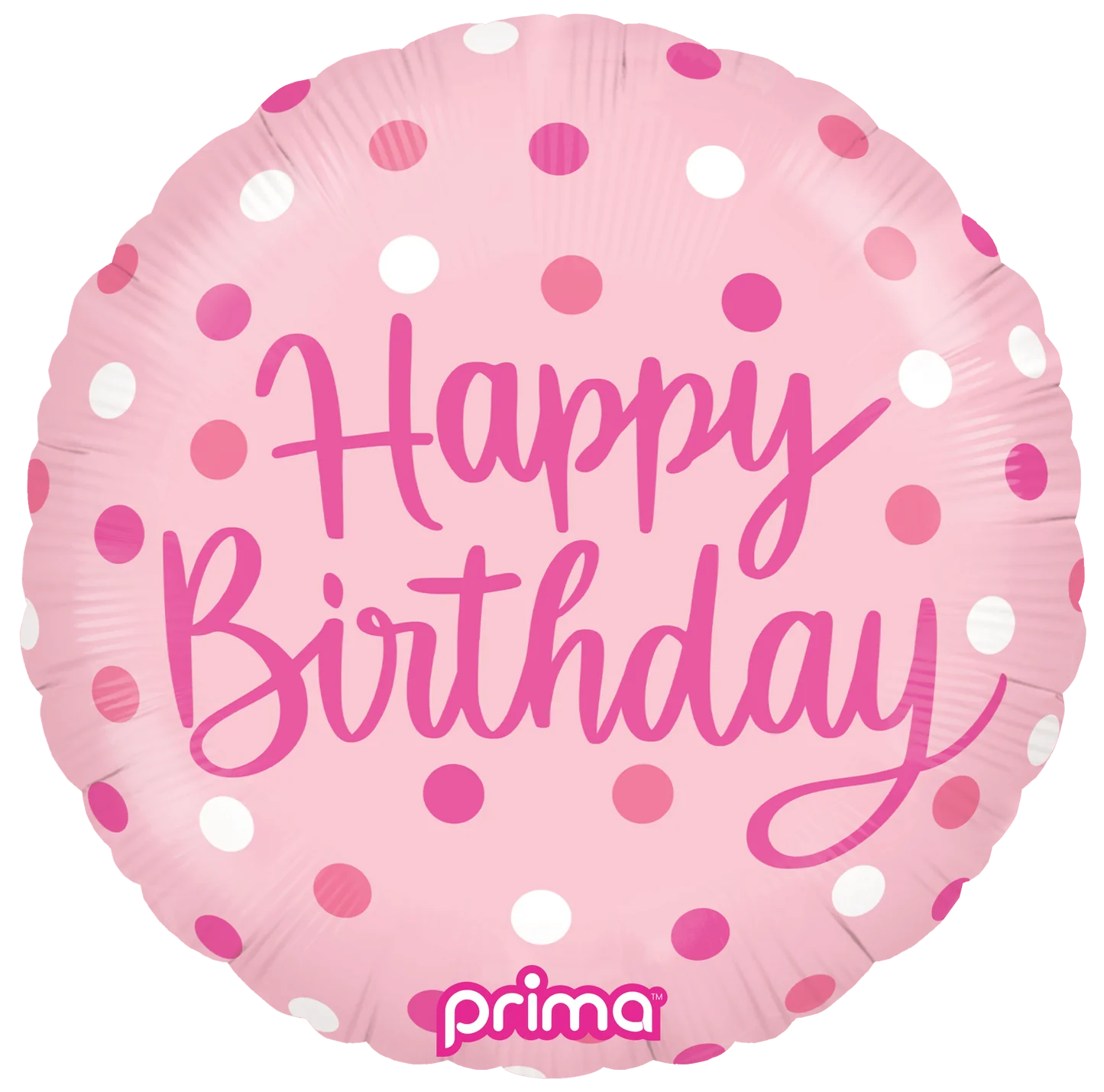 18” Round Birthday Pink Dots