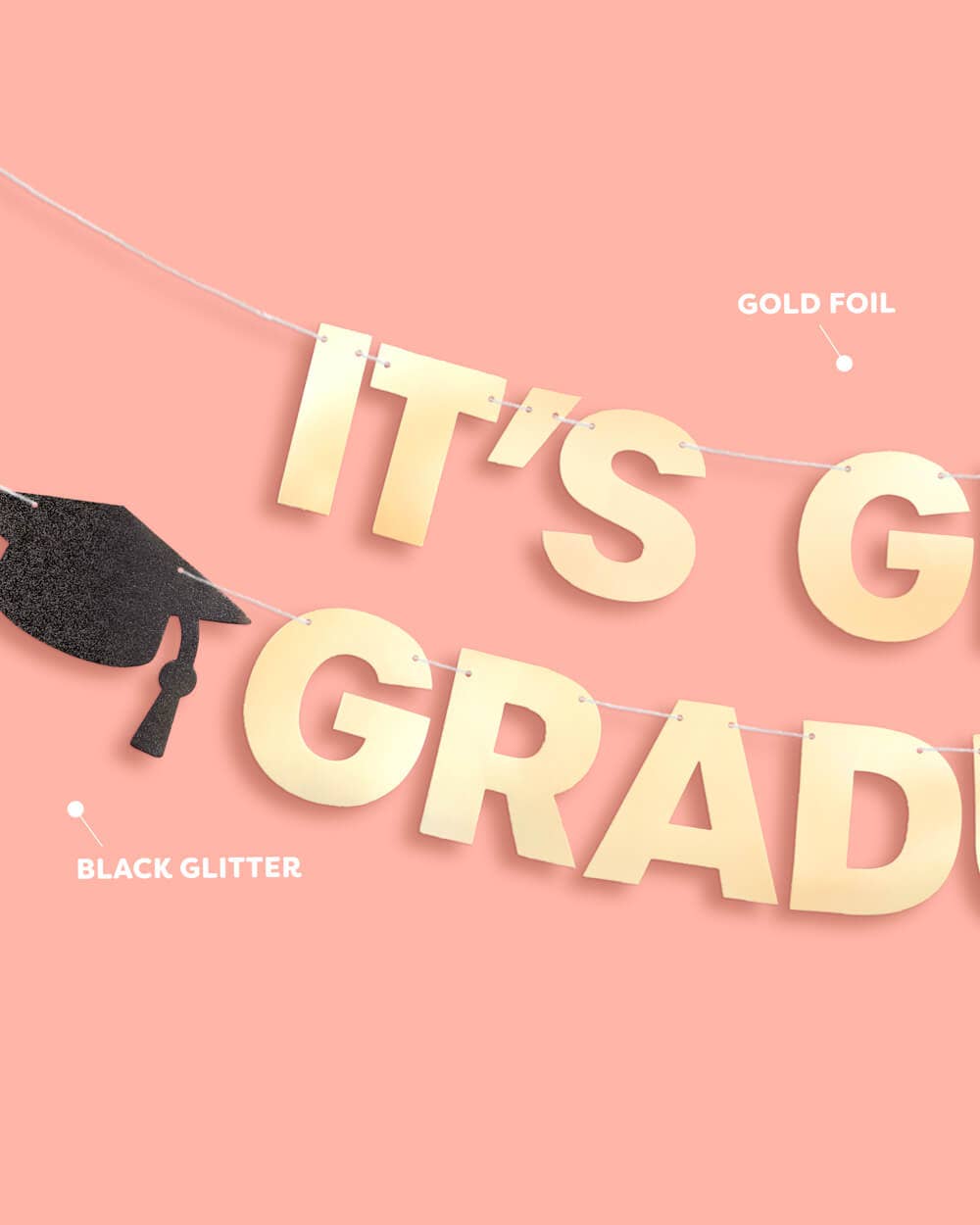 It's Giving Graduated Banner - gold foil banner