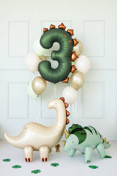Dinosaur Number 3 Foil Balloon 36 in