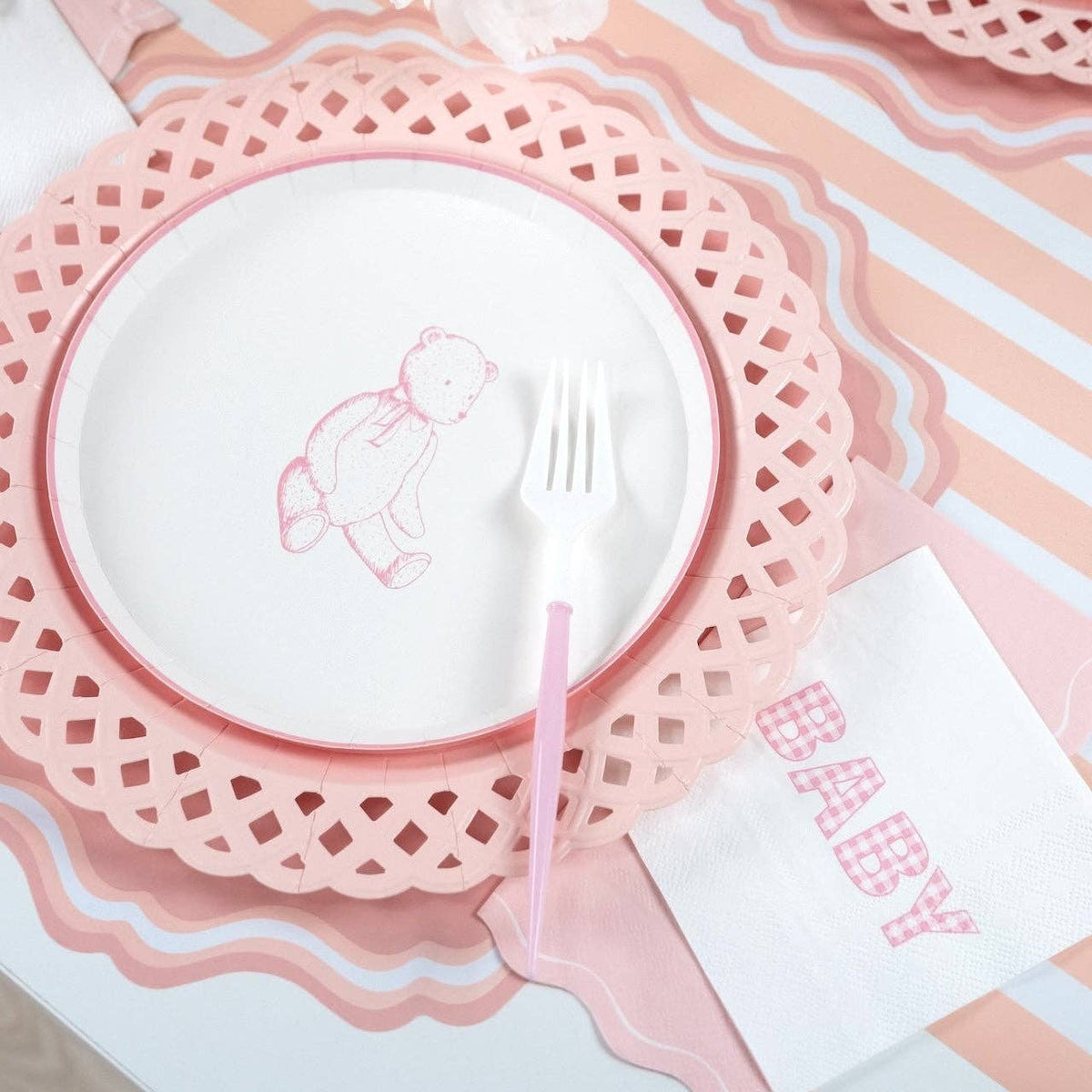 Pink Scallop Guest Towels