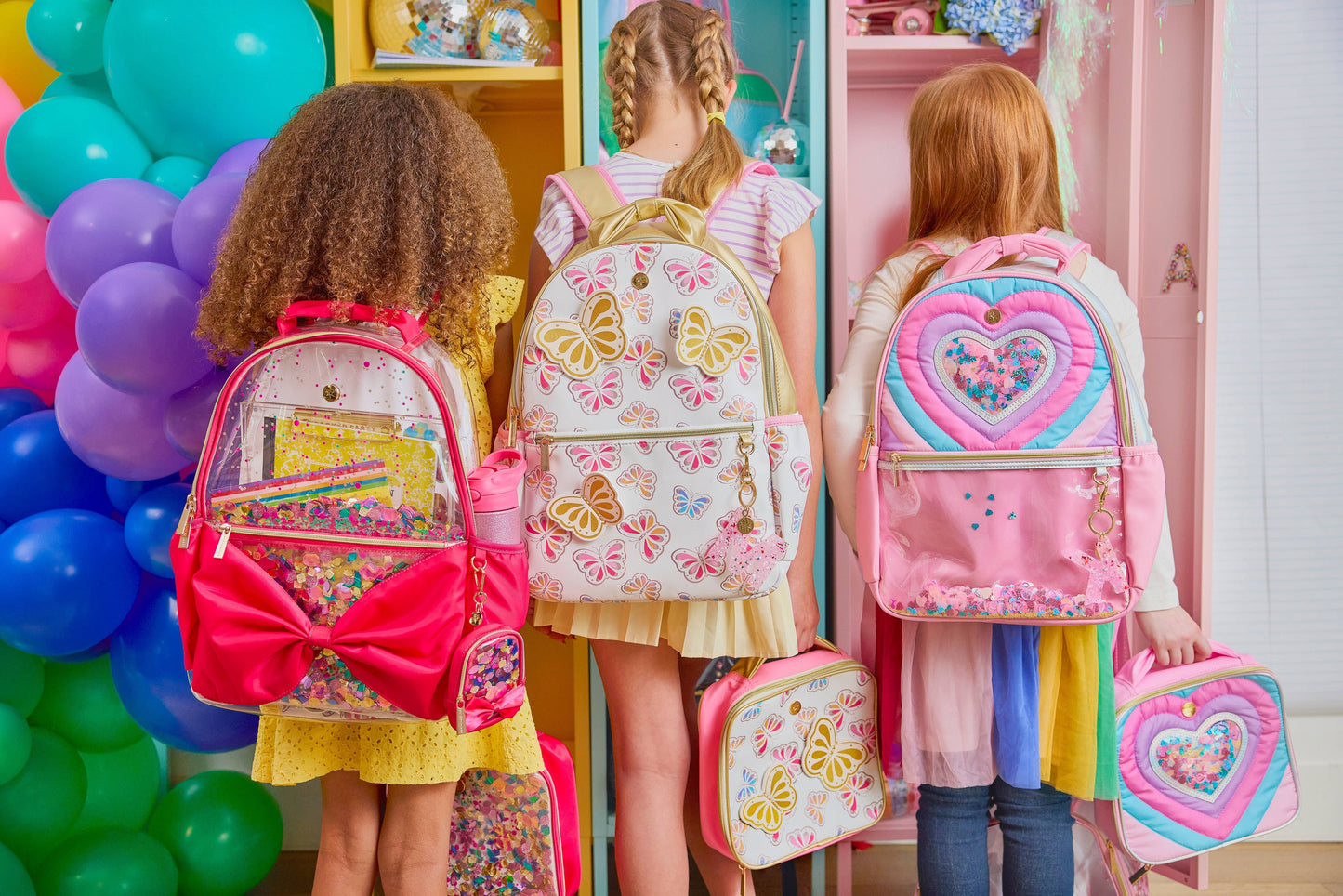 'Audrey' Bow & Jewels Confetti Clear Backpack