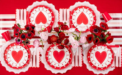 Pink Dusty Fancy Scallop Paper Placemats
