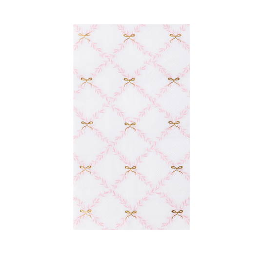 PINK TRELLIS GUEST TOWELS