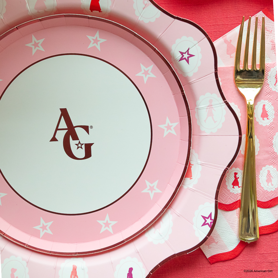 AMERICAN GIRL® X BONJOUR FETE PINK LOGO SMALL PLATES