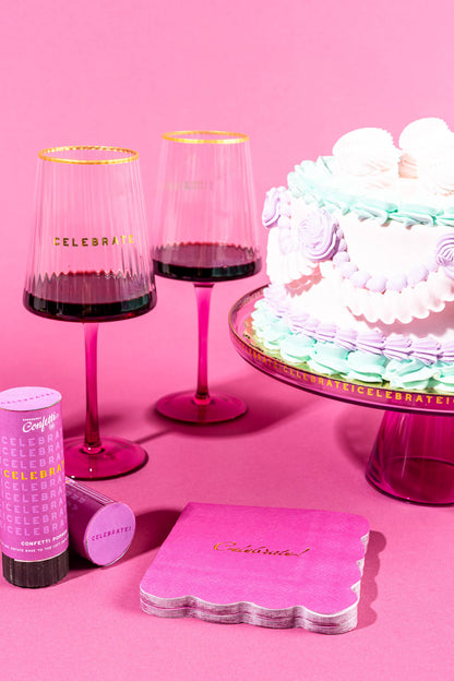 Celebrate Cocktail Napkin- Peony