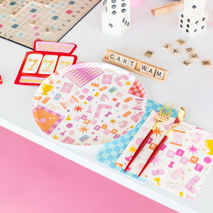 Game Night Pattern Dinner Plates
