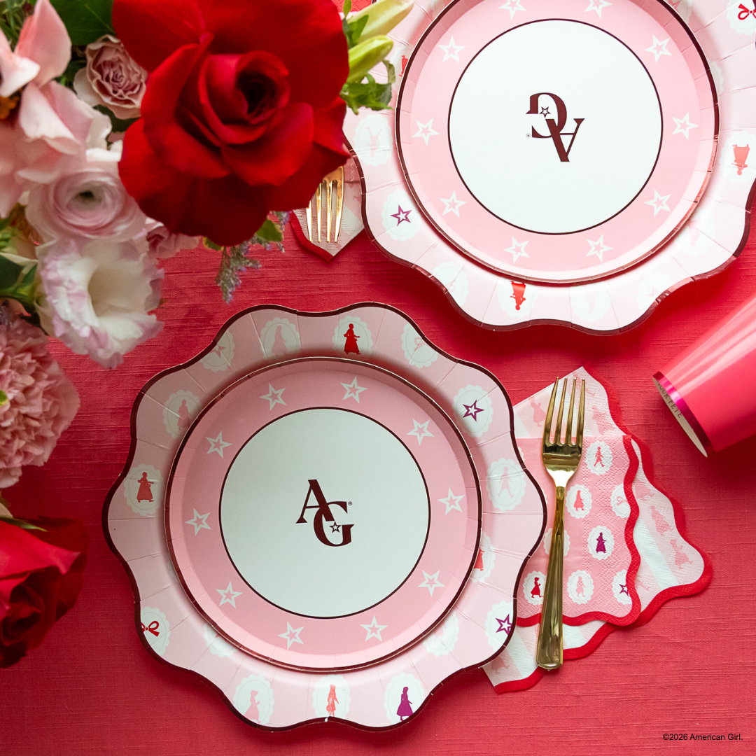 AMERICAN GIRL® X BONJOUR FETE PINK LOGO SMALL PLATES