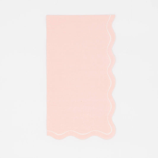 Pink Scallop Guest Towels