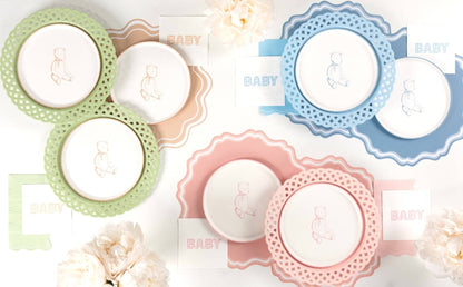 Pink Scallop Guest Towels