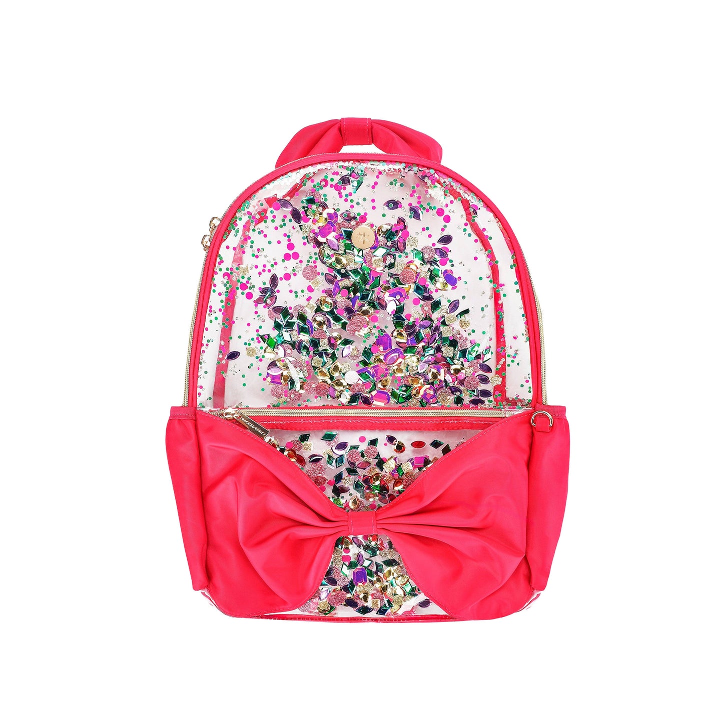 'Audrey' Bow & Jewels Confetti Clear Backpack