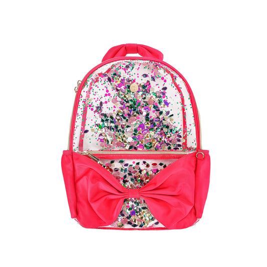 'Audrey' Bow & Jewels Confetti Clear Backpack