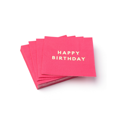 HAUTE PINK HAPPY BIRTHDAY COCKTAIL NAPKINS