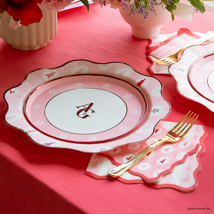 AMERICAN GIRL®  X BONJOUR FETE PINK ICONS LARGE PLATES