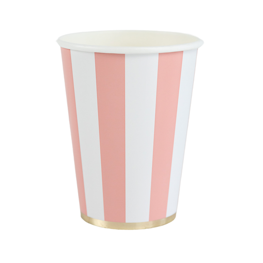 PETAL PINK CABANA STRIPE CUPS