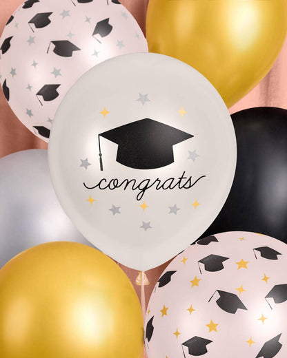Congrats Grad Balloon Pack - 24 latex balloons, Graduation