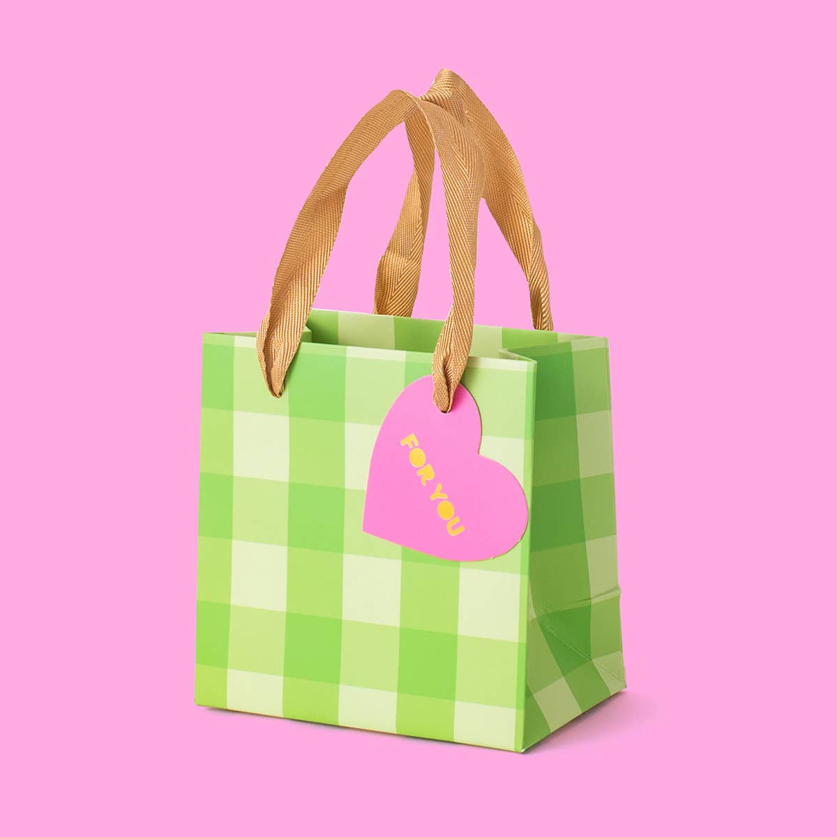 Gift Bags - Green Gingham - Assorted Sizes to Choose From