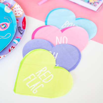 Y2K Candy Hearts Cocktail Napkins