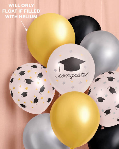 Congrats Grad Balloon Pack - 24 latex balloons, Graduation