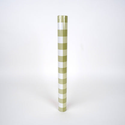 Gingham Olive Paper Table Runner