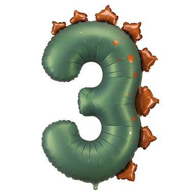 Dinosaur Number 3 Foil Balloon 36 in