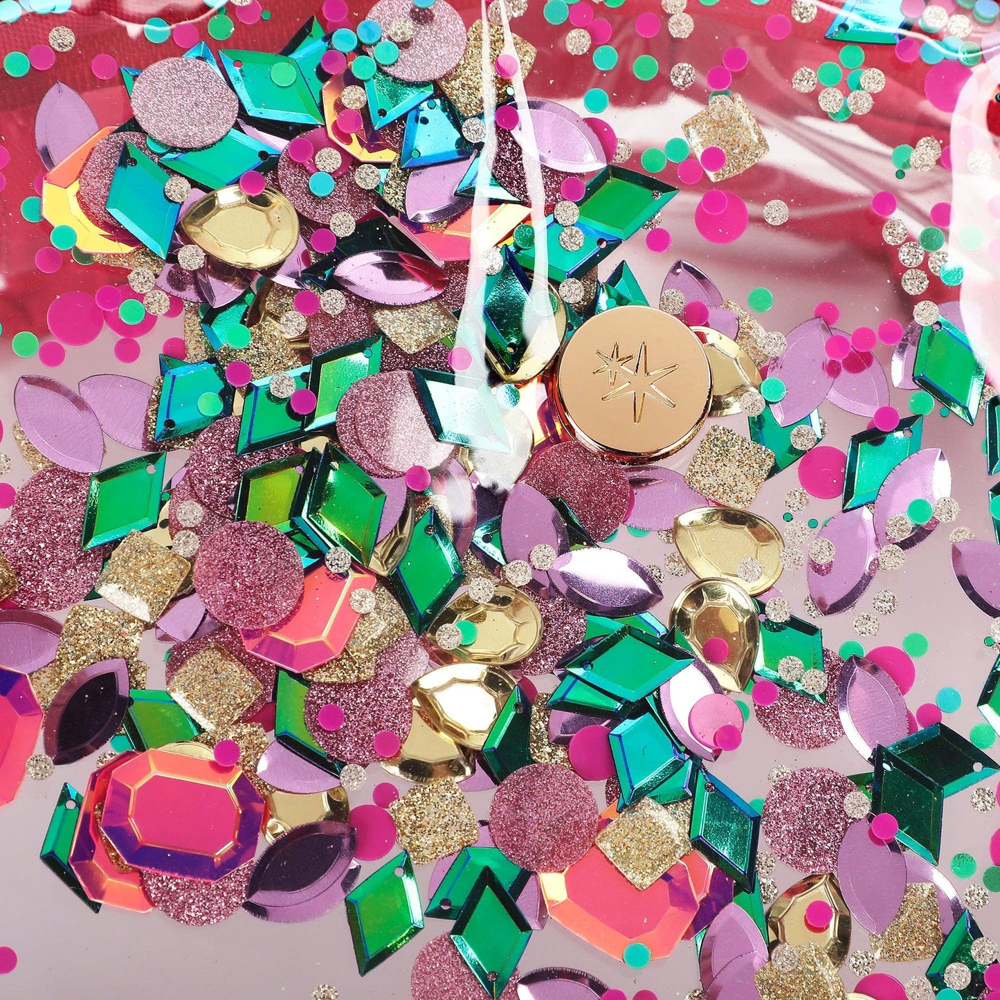'Audrey' Bow & Jewels Confetti Clear Backpack