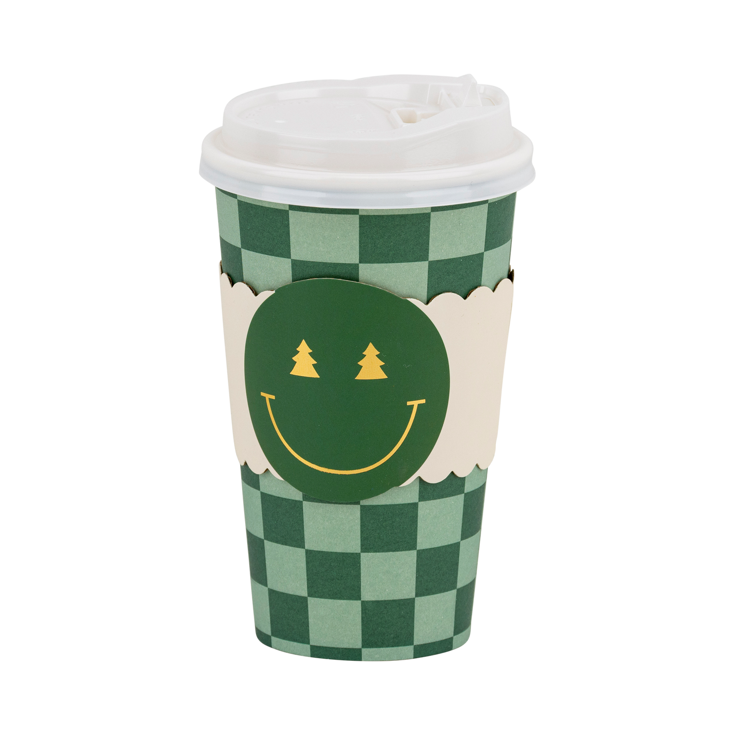 Checker Smiley Face To Go Cup