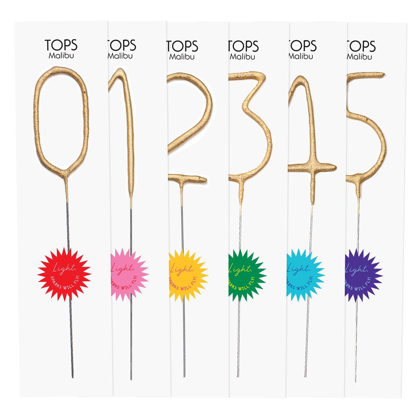 Big Golden Sparkler Wand- Numbers