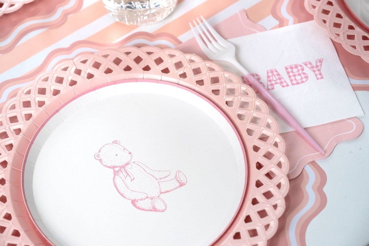 Pink Scallop Guest Towels