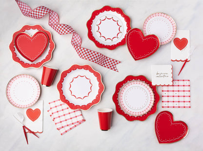 VALENTINE PLAID DINNER NAPKINS