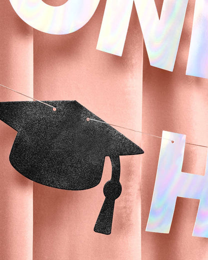 One Degree Hotter Banner - iridescent foil banner, Graduation