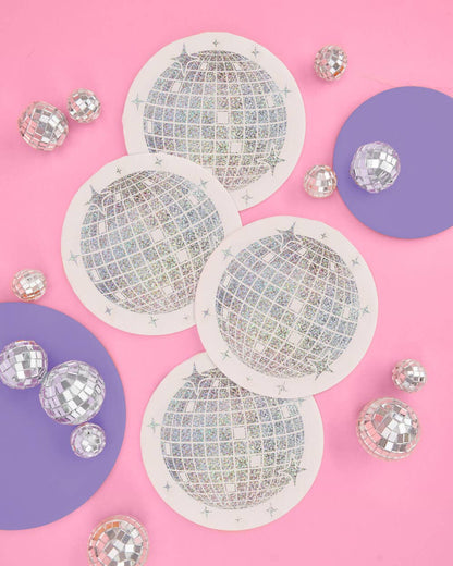 Shimmer Disco Ball Napkins, Birthday, Bach, NYE