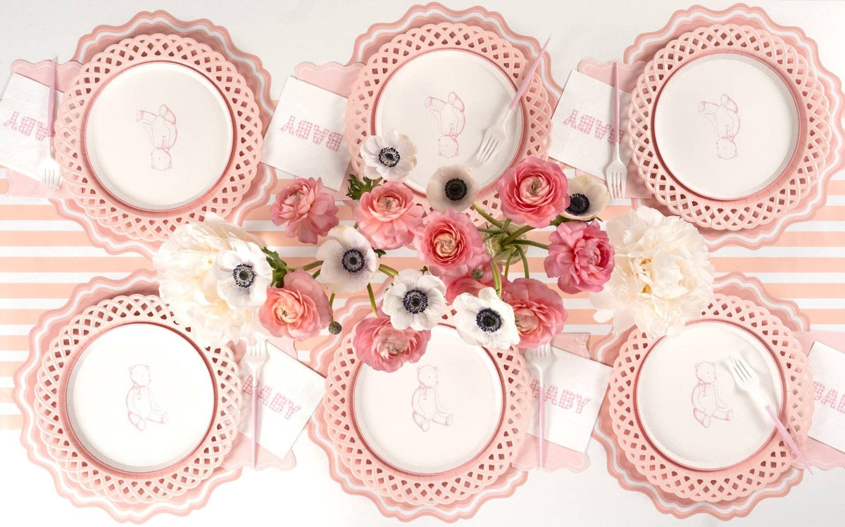 Pink Scallop Guest Towels