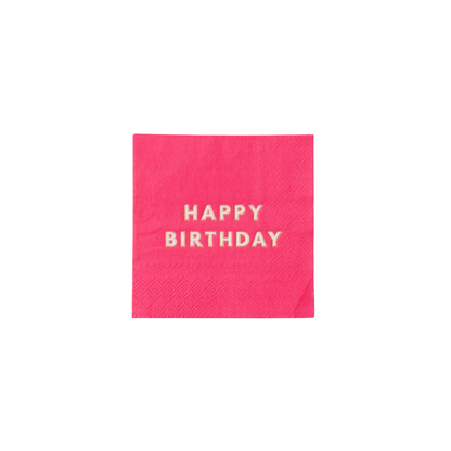HAUTE PINK HAPPY BIRTHDAY COCKTAIL NAPKINS