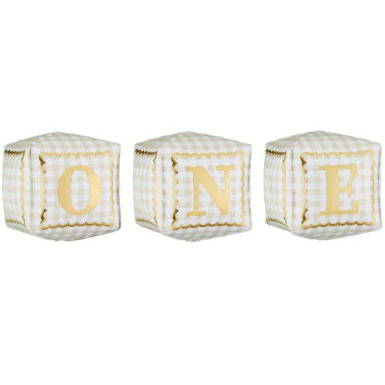 Cubes "ONE" Foil Balloon Set 21 in