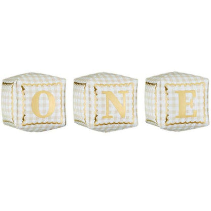 Cubes "ONE" Foil Balloon Set 21 in