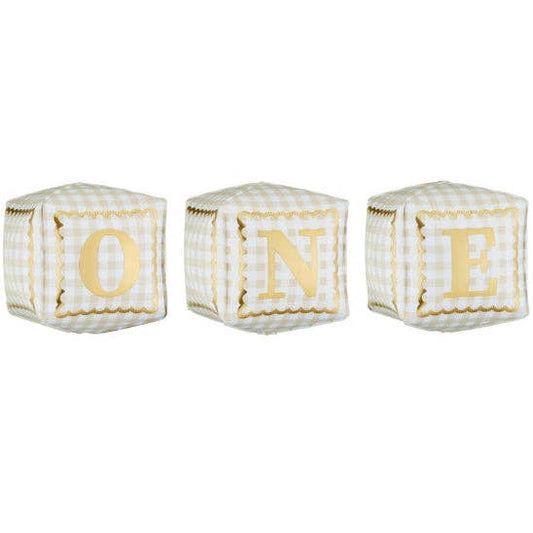 Cubes "ONE" Foil Balloon Set 21 in