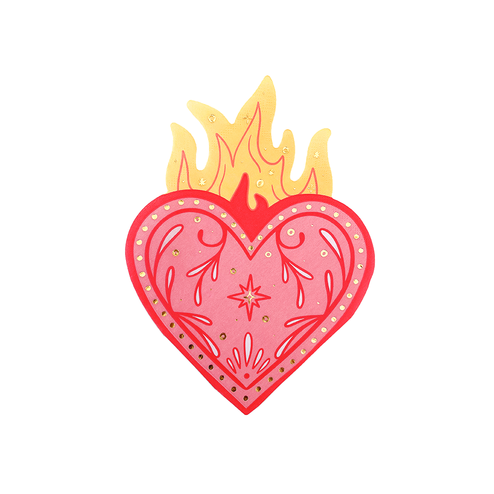 Queens Flaming Hearts Large Napkins