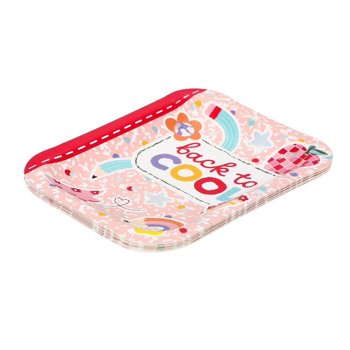 'Back to Cool' Paper Notebook Dessert Plates (8" / 10 ct)