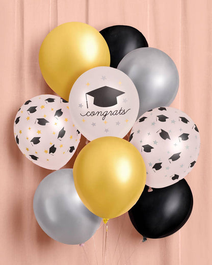 Congrats Grad Balloon Pack - 24 latex balloons, Graduation