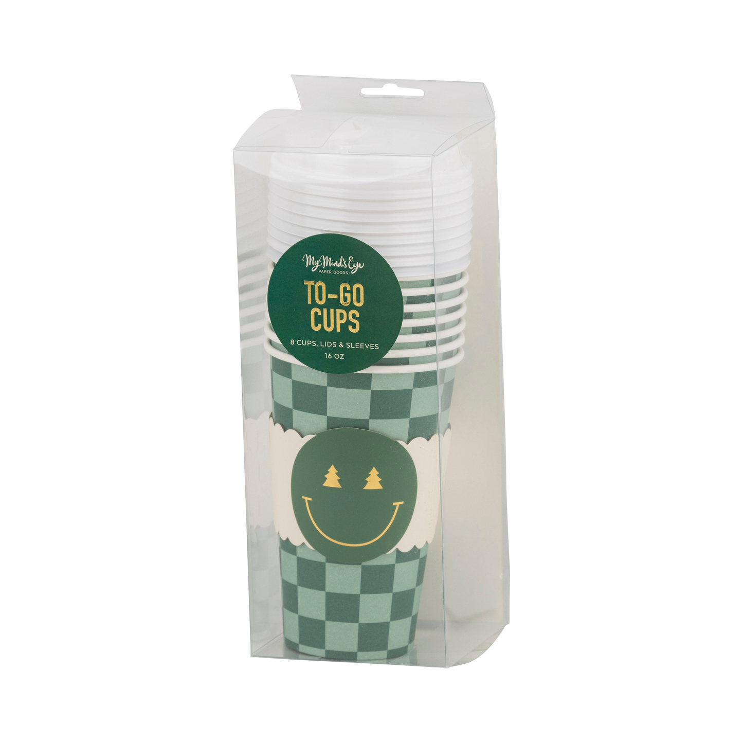 Checker Smiley Face To Go Cup