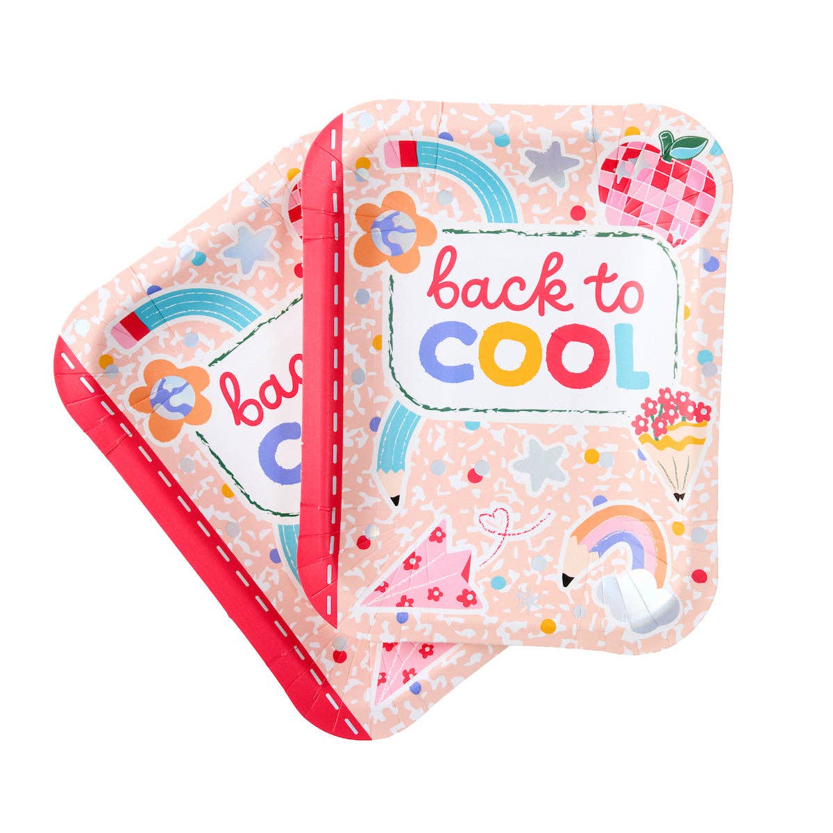 'Back to Cool' Paper Notebook Dessert Plates (8" / 10 ct)