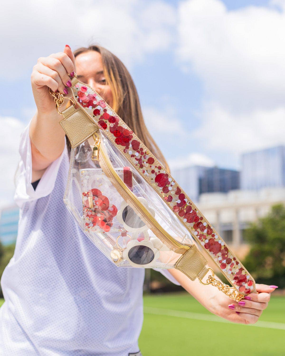 On The Go Clear Fanny Pack Belt Bag (Stadium Approved)