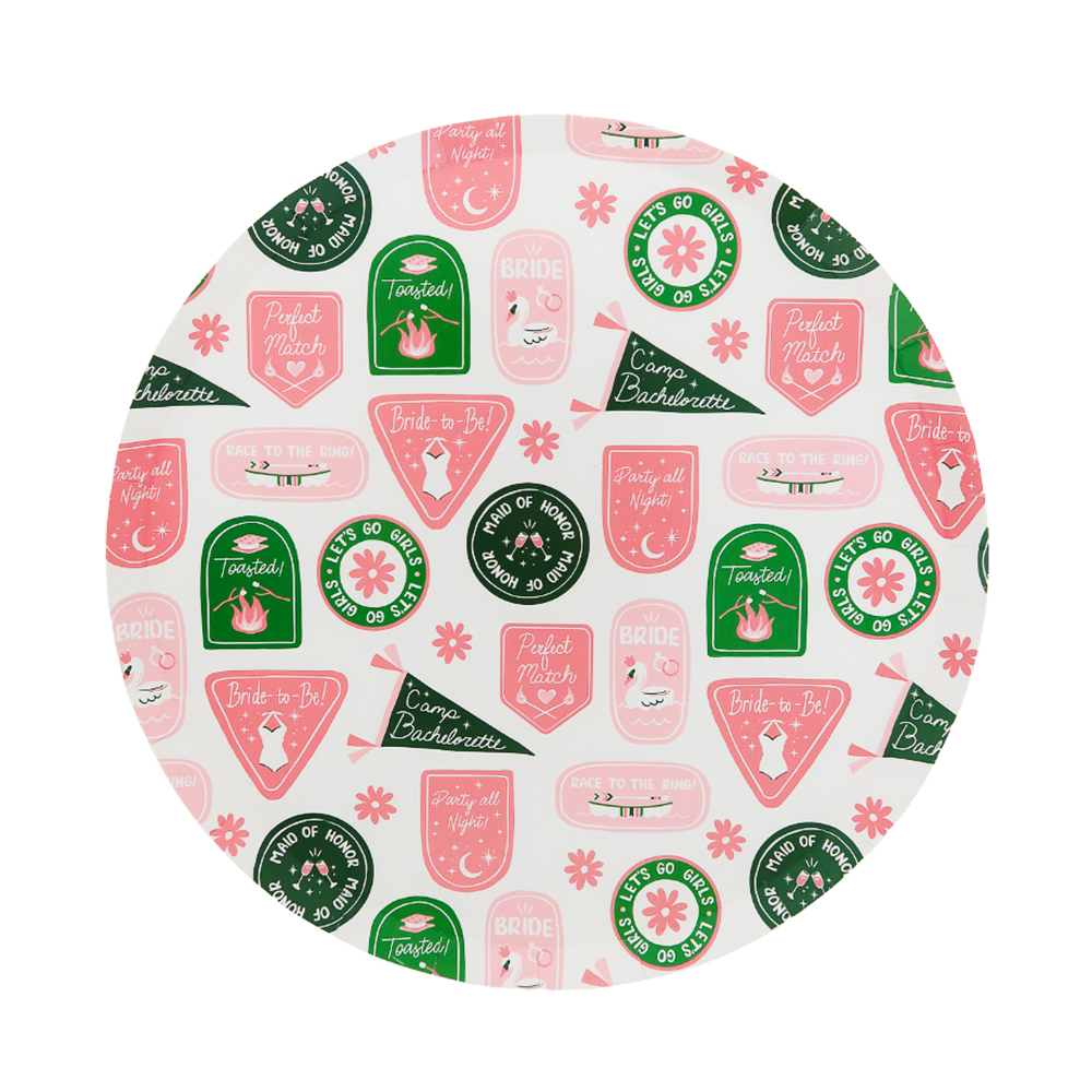 Camp Bachelorette Badge Dinner Plates